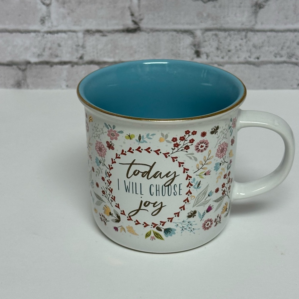 Today I Will Choose Joy Positive Message Encouraging Cute Mug for Women Floral